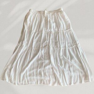 Women's Boho High Waist A-Line Ruffle Swing Beach Maxi Skirt with Pockets